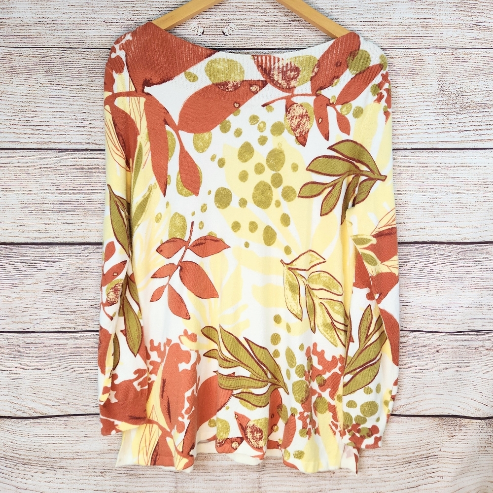Soft Surroundings Desert Sage Sweater Size Large Apricot Neutral Botanical